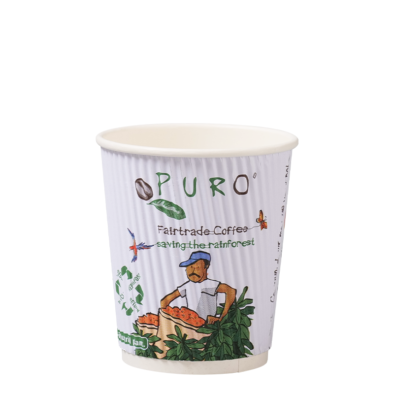 Copo de papel de parede ondulado