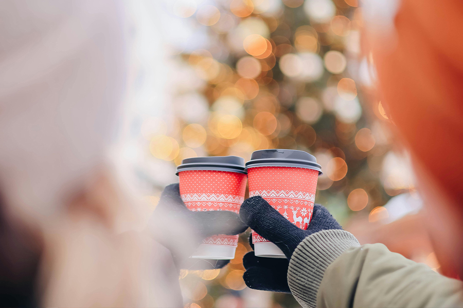 Copos de papel de Natal